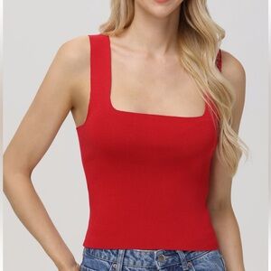 NWT 525 America Red Square Neck Sweater Tank